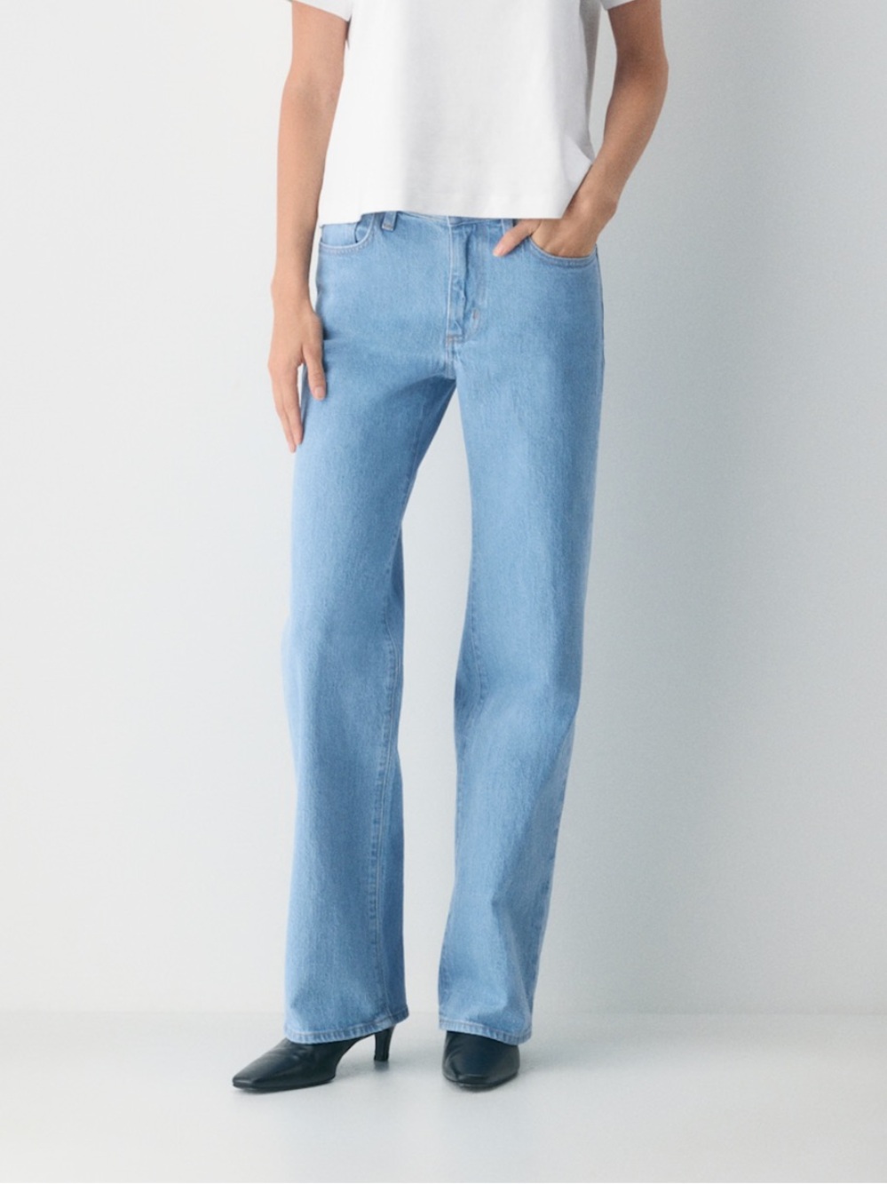 Denim forum mid rise wide leg jeans